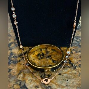 Kate Spade Rose Gold Spot the Spade Long Necklace & FREE Spot the Spade Bracelet